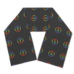 Rainbow LGBT Peace Sign Pattern Print Scarf