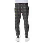 Rainbow LGBT Peace Sign Pattern Print Scuba Joggers