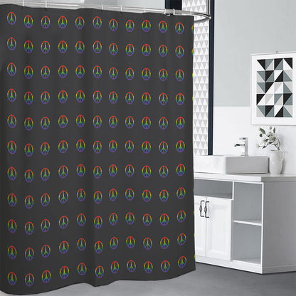 Rainbow LGBT Peace Sign Pattern Print Shower Curtain