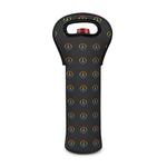 Rainbow LGBT Peace Sign Pattern Print Single Neoprene Wine Tote