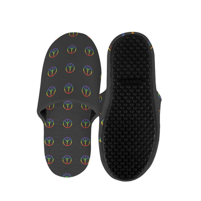 Rainbow LGBT Peace Sign Pattern Print Slippers