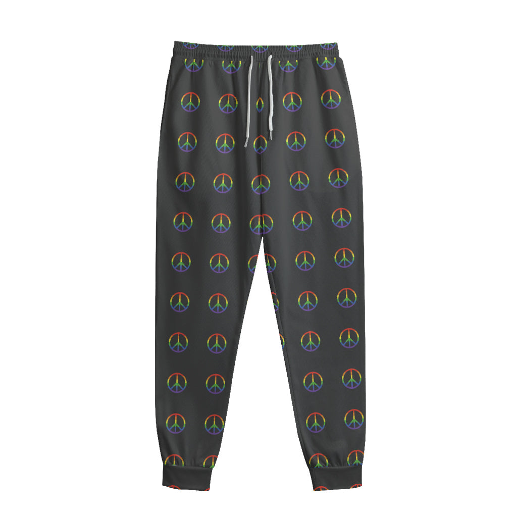 Rainbow LGBT Peace Sign Pattern Print Sweatpants