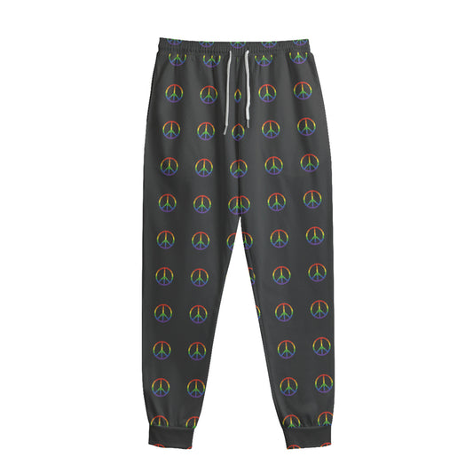 Rainbow LGBT Peace Sign Pattern Print Sweatpants