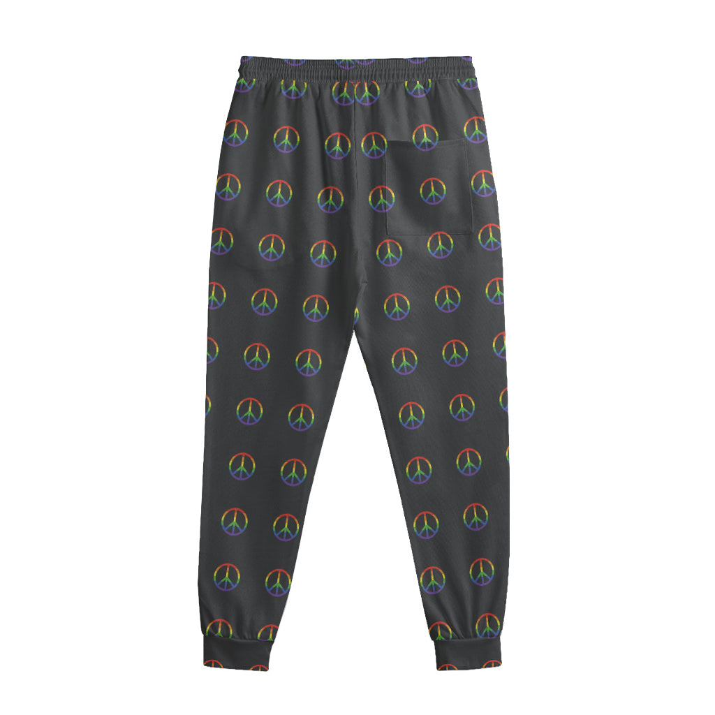 Rainbow LGBT Peace Sign Pattern Print Sweatpants