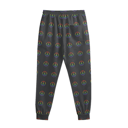 Rainbow LGBT Peace Sign Pattern Print Sweatpants