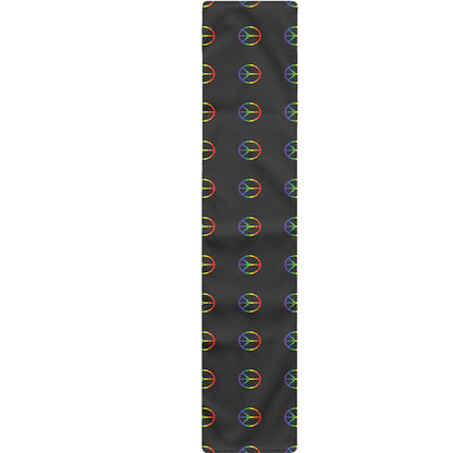 Rainbow LGBT Peace Sign Pattern Print Table Runner