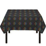 Rainbow LGBT Peace Sign Pattern Print Tablecloth