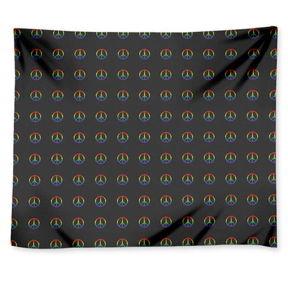 Rainbow LGBT Peace Sign Pattern Print Tapestry