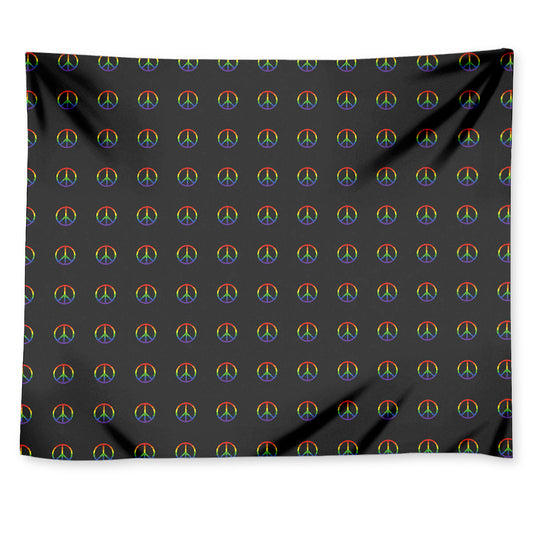 Rainbow LGBT Peace Sign Pattern Print Tapestry