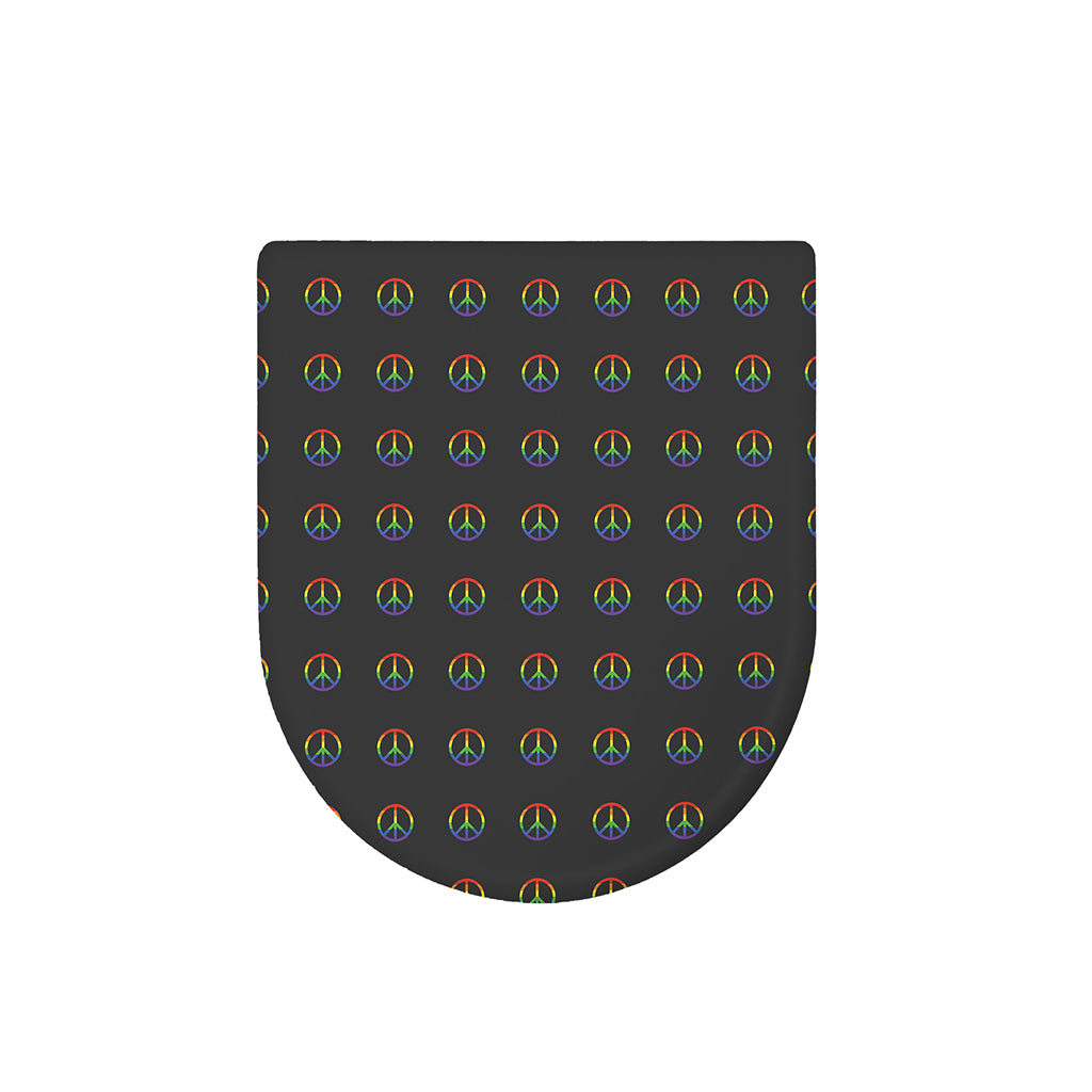 Rainbow LGBT Peace Sign Pattern Print Toilet Lid Cover