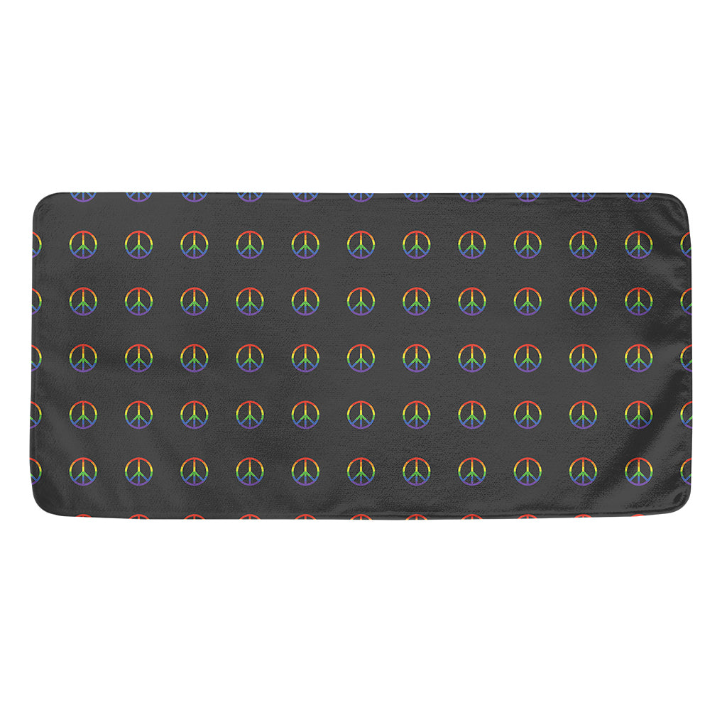Rainbow LGBT Peace Sign Pattern Print Towel