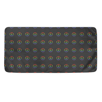 Rainbow LGBT Peace Sign Pattern Print Towel