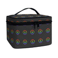 Rainbow LGBT Peace Sign Pattern Print Travel Makeup Bag