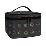 Rainbow LGBT Peace Sign Pattern Print Travel Makeup Bag