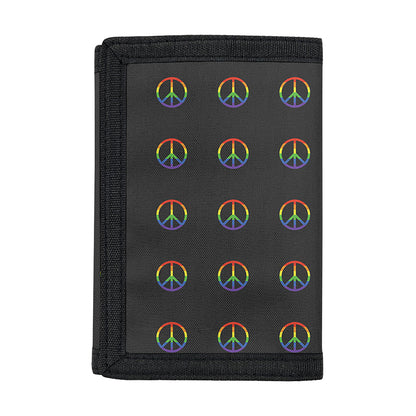 Rainbow LGBT Peace Sign Pattern Print Trifold Wallet