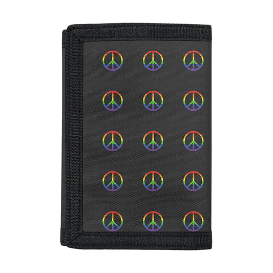 Rainbow LGBT Peace Sign Pattern Print Trifold Wallet
