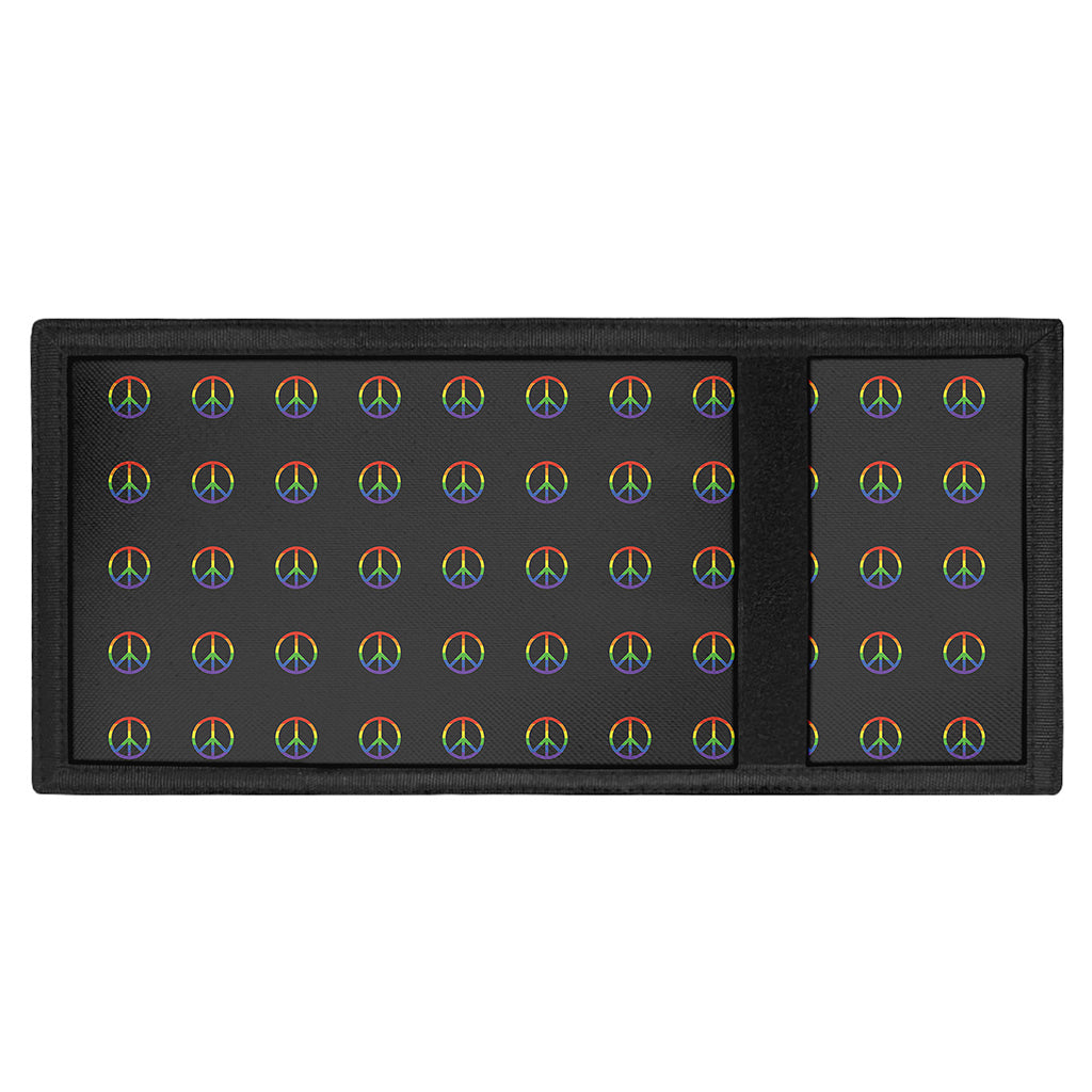 Rainbow LGBT Peace Sign Pattern Print Trifold Wallet