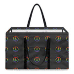 Rainbow LGBT Peace Sign Pattern Print Utility Tote Bag