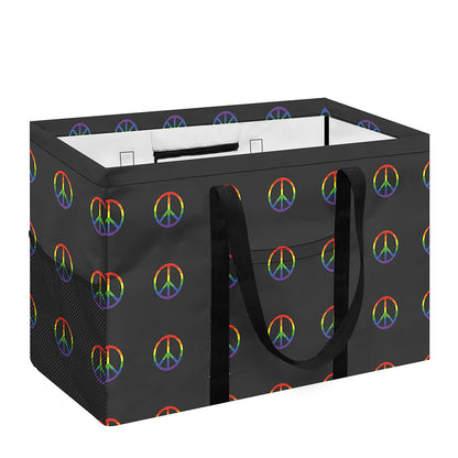 Rainbow LGBT Peace Sign Pattern Print Utility Tote Bag