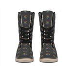 Rainbow LGBT Peace Sign Pattern Print Winter Boots