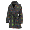 Rainbow LGBT Peace Sign Pattern Print Women's Bathrobe