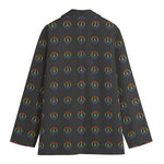 Rainbow LGBT Peace Sign Pattern Print Women's Cotton Blazer