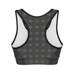 Rainbow LGBT Peace Sign Pattern Print Women's Sports Bra
