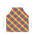 Rainbow LGBT Plaid Pattern Print Adjustable Apron