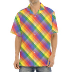 Rainbow LGBT Plaid Pattern Print Aloha Shirt