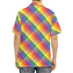 Rainbow LGBT Plaid Pattern Print Aloha Shirt