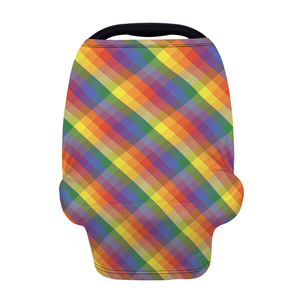 Rainbow LGBT Plaid Pattern Print Baby Seat Cover