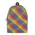 Rainbow LGBT Plaid Pattern Print School Backpack