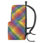 Rainbow LGBT Plaid Pattern Print Backpack