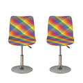Rainbow LGBT Plaid Pattern Print Bar Stool Covers