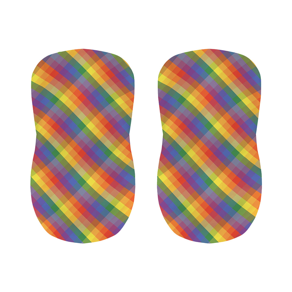Rainbow LGBT Plaid Pattern Print Bar Stool Covers