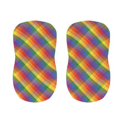 Rainbow LGBT Plaid Pattern Print Bar Stool Covers