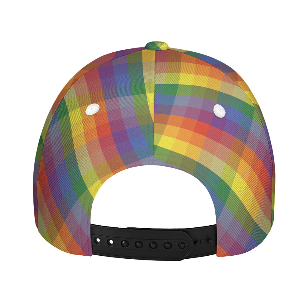 Rainbow LGBT Plaid Pattern Print Baseball Cap
