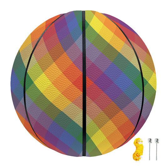 Rainbow LGBT Plaid Pattern Print Basketball