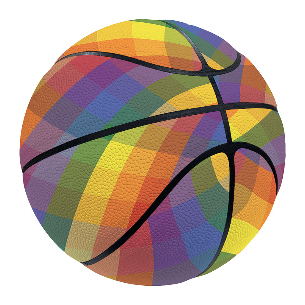 Rainbow LGBT Plaid Pattern Print Basketball