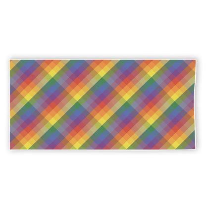 Rainbow LGBT Plaid Pattern Print Beach Towel