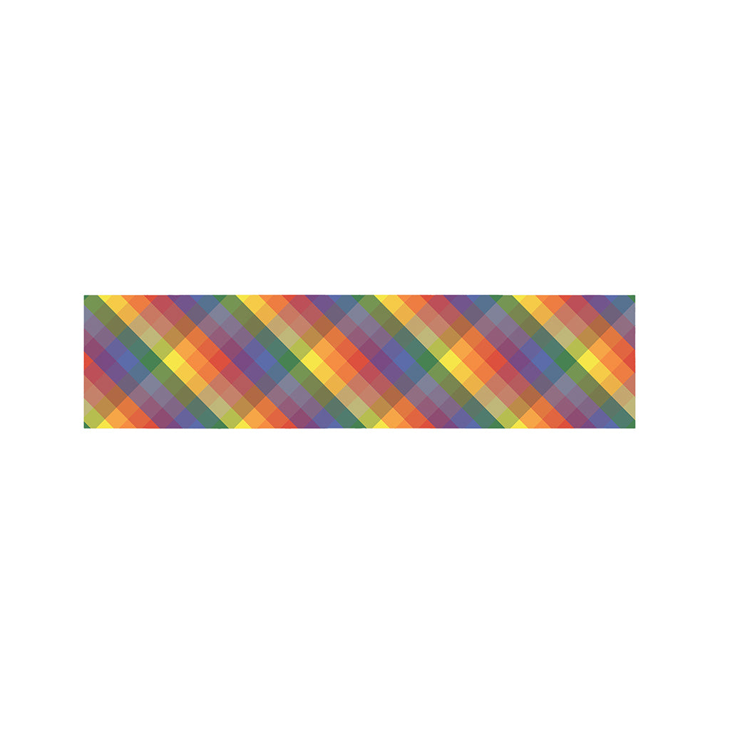 Rainbow LGBT Plaid Pattern Print Bed Runner