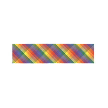 Rainbow LGBT Plaid Pattern Print Bed Runner