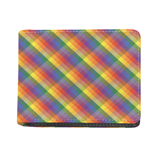 Rainbow LGBT Plaid Pattern Print Bifold Wallet