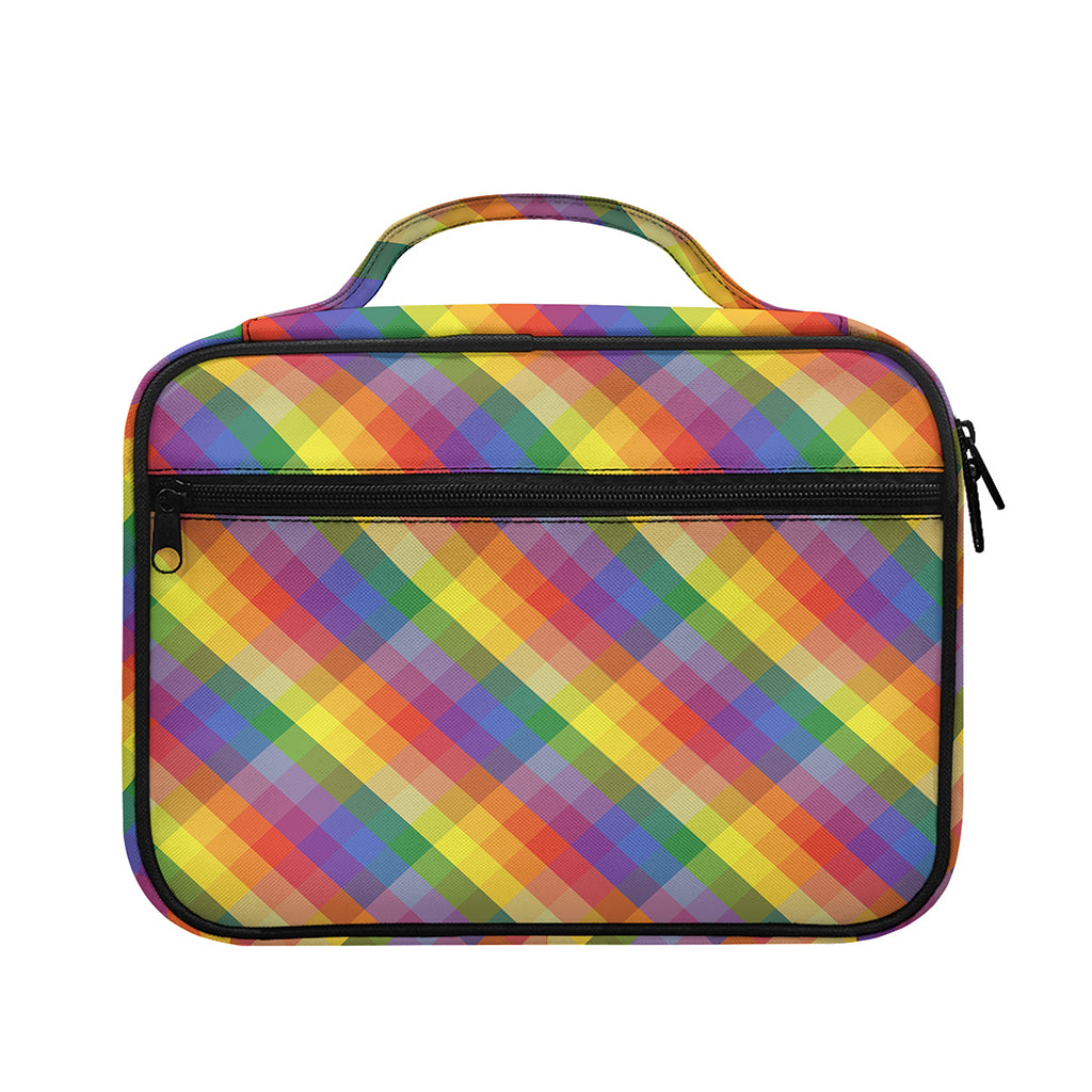 Rainbow LGBT Plaid Pattern Print Briefcase Bible Bag