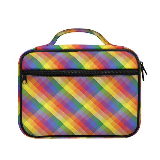 Rainbow LGBT Plaid Pattern Print Briefcase Bible Bag