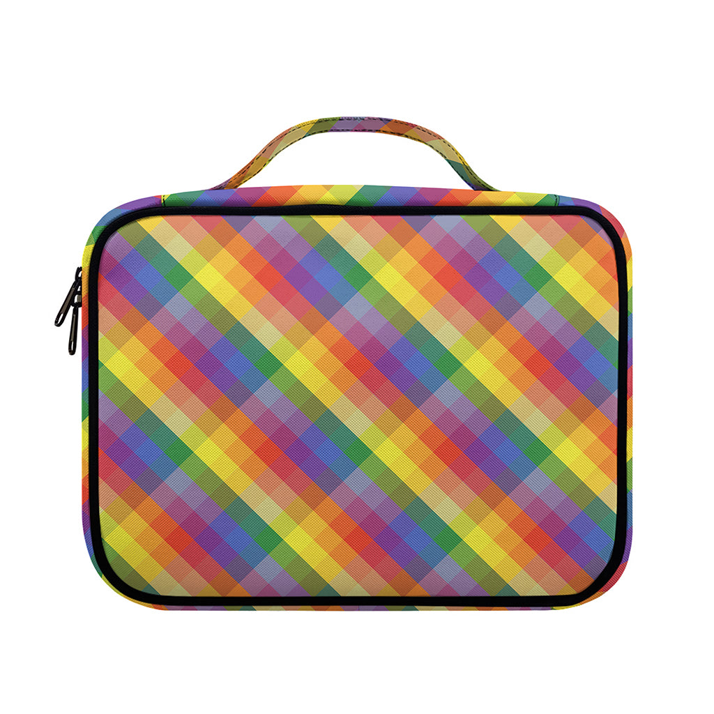 Rainbow LGBT Plaid Pattern Print Briefcase Bible Bag