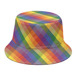 Rainbow LGBT Plaid Pattern Print Bucket Hat