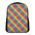 Rainbow LGBT Plaid Pattern Print Casual Backpack