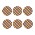 Rainbow LGBT Plaid Pattern Print Coaster Set