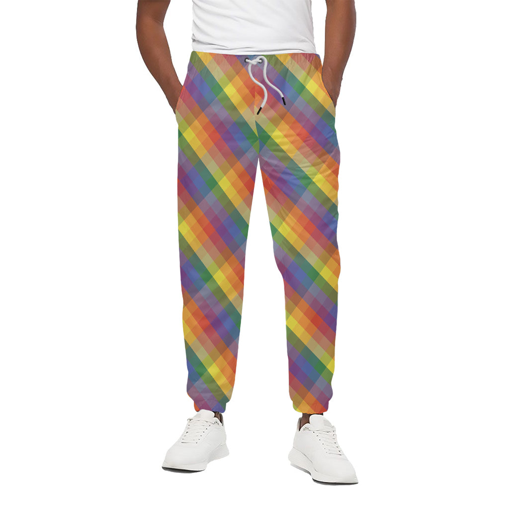 Rainbow LGBT Plaid Pattern Print Cotton Pants